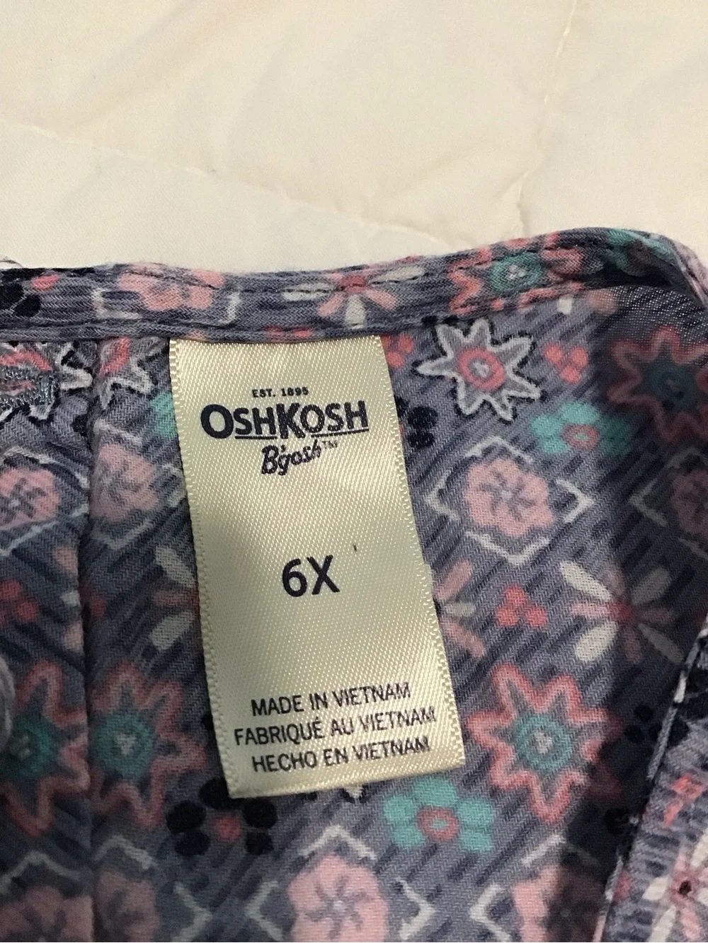 OshKosh B'gosh Purple Floral Border-Trim Dress Size 6